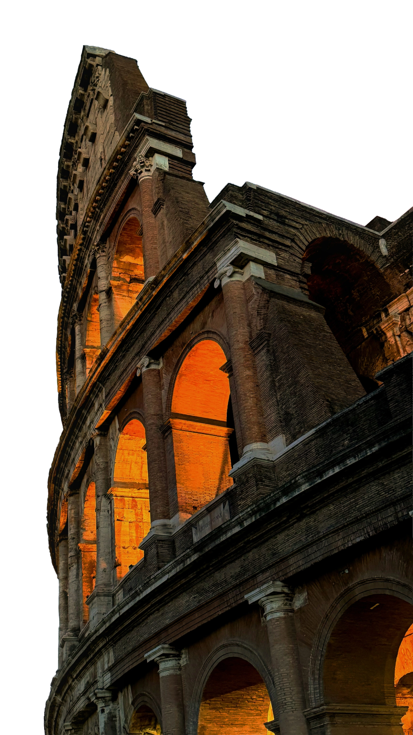 The Colosseum illuminated by warm evening light